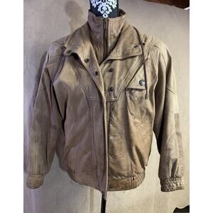 Korean Brown Vintage Leather Jacket Adventure Bound Western Indie Thermainsulati